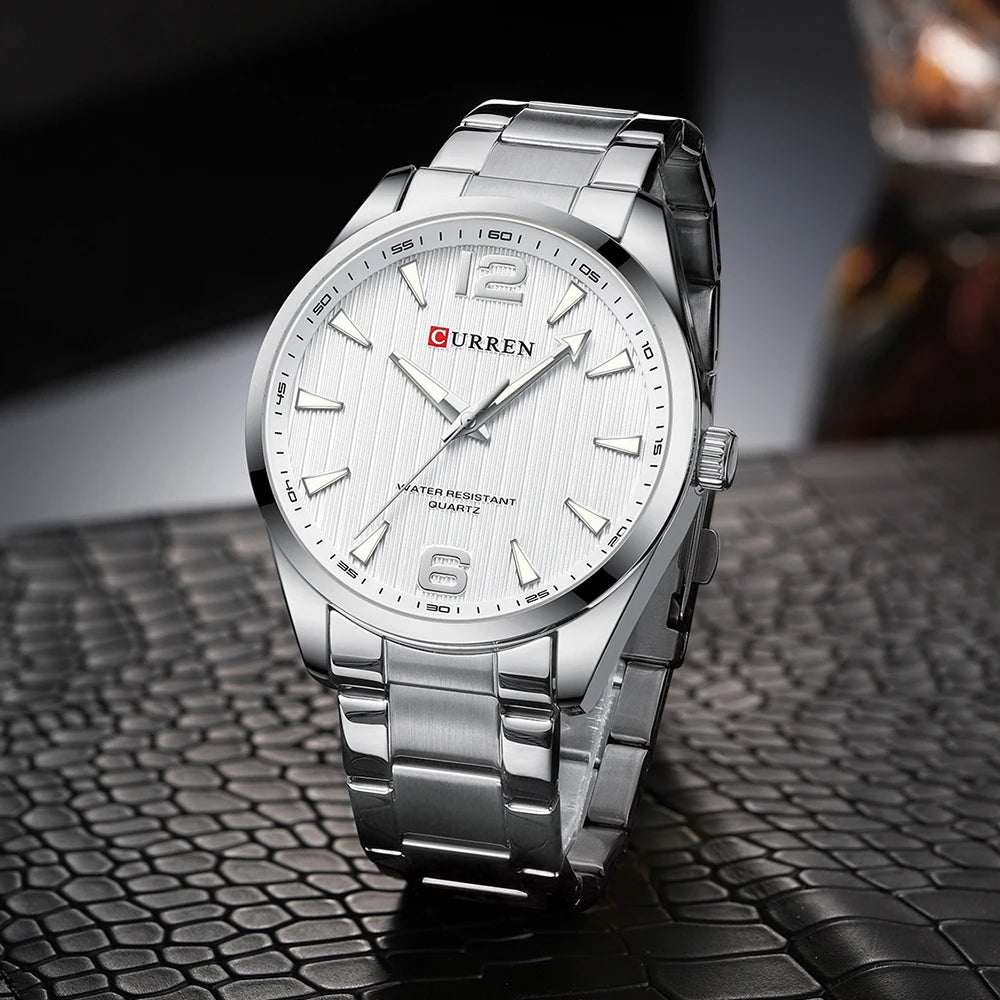 CURREN Fashion Brand Men's Watches with Luminous Hands Classy Business Stainless Steel Band Wristwatches for Male