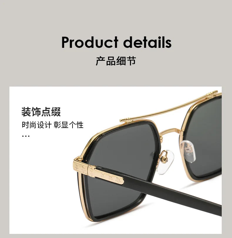 New Men's Polygon Sunglasses Men Luxury Brand Designer Sun Glasses Outdoor Driving Fishing Fashion Eyewear UV400 Oculos De Sol