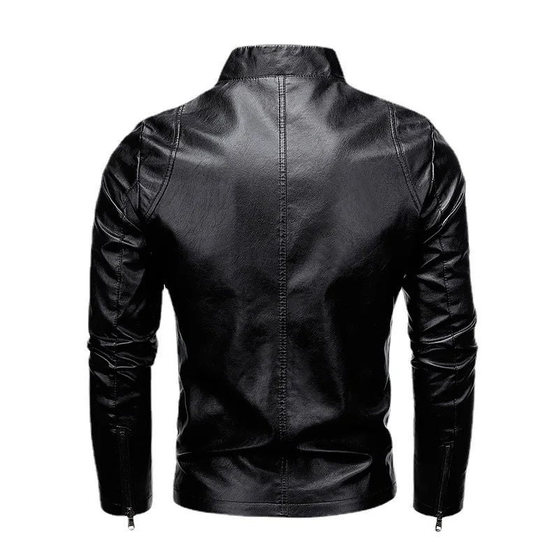 2024 Men Pu Casual Leather Jacket Men Spring Autumn Coat Motorcycle Biker Slim Fit Outwear Male Black Clothing Plus Size 5XL