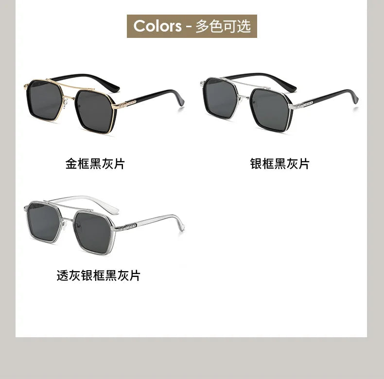 New Men's Polygon Sunglasses Men Luxury Brand Designer Sun Glasses Outdoor Driving Fishing Fashion Eyewear UV400 Oculos De Sol