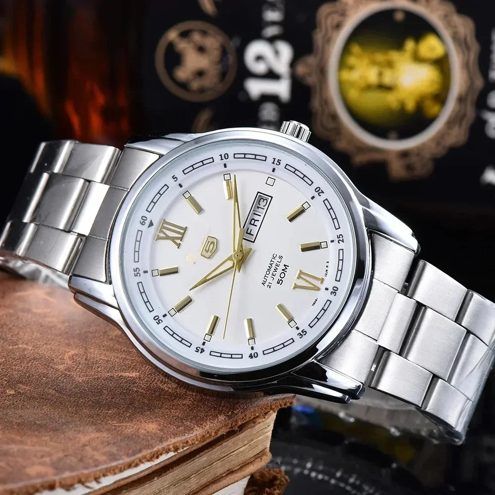 Stainless Steel Fashion Wrist Watch New Limited Edition Stylish and Simple Watch for Mens  Automatic Double Date Watch