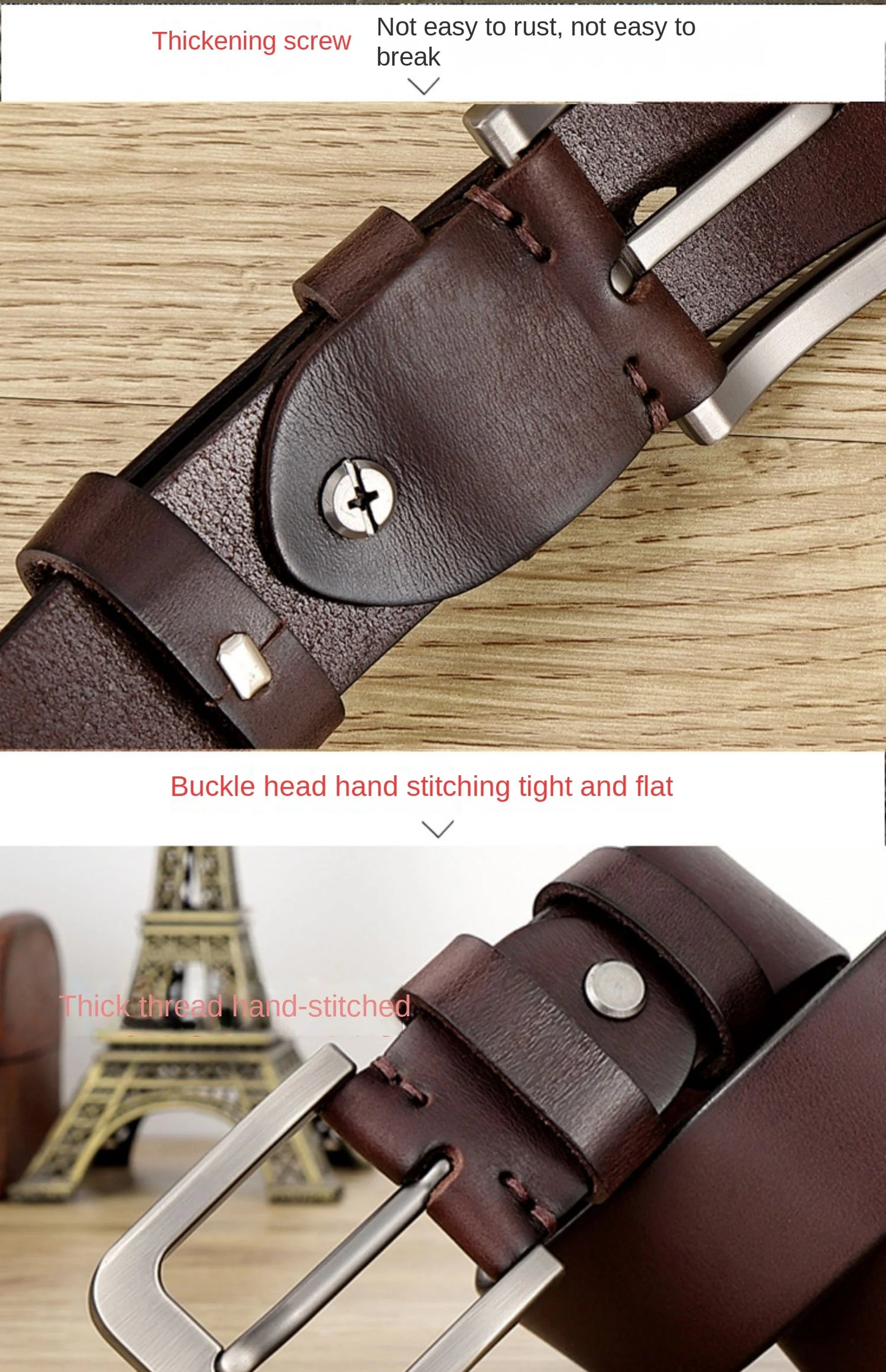 Belt Men's leather pin buckle Youth casual middle-aged Korean version belt Tide first layer real cowhide middle-aged