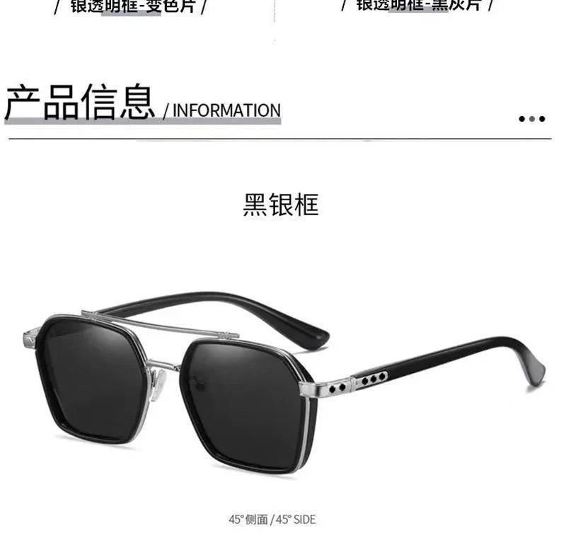 Intelligent Photochromic Sunglasses for Men Professional Day Night Driver Sunglasses UV400 Retro Luxury Design Glasses vintage