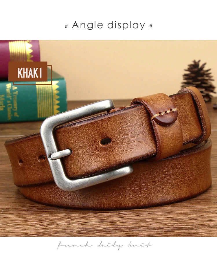 Mens belts Top Cowhide Full Match Casual Jeans Vintage Luxury High Quality Male Designer Genuine Leather Belt For Men