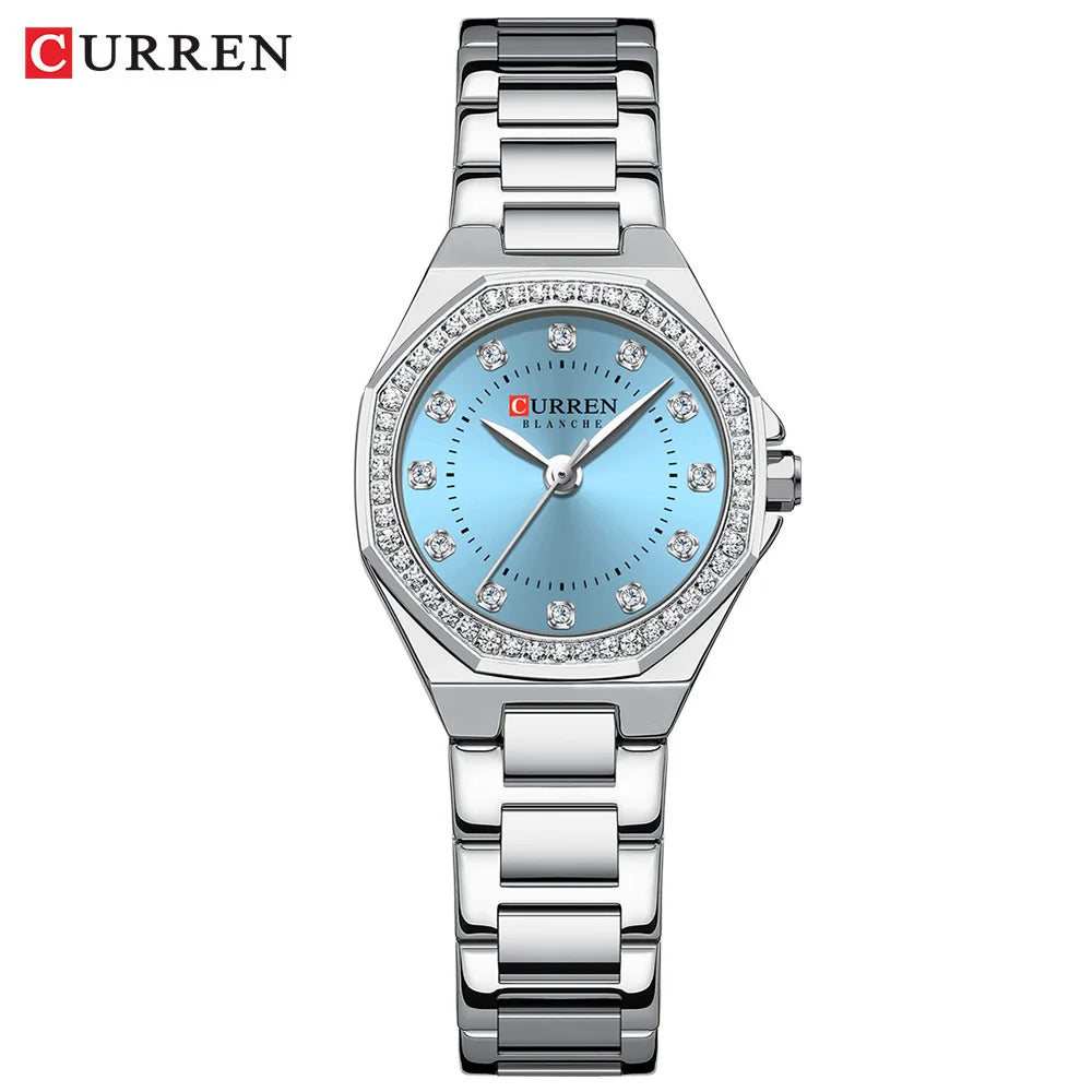 CURREN Women's Watches Elegant Fashion Original Quartz Watch for Laides Waterproof Stainless Steel