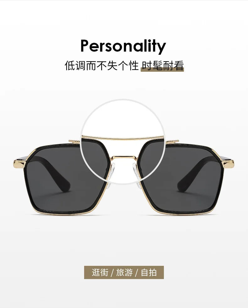 New Men's Polygon Sunglasses Men Luxury Brand Designer Sun Glasses Outdoor Driving Fishing Fashion Eyewear UV400 Oculos De Sol