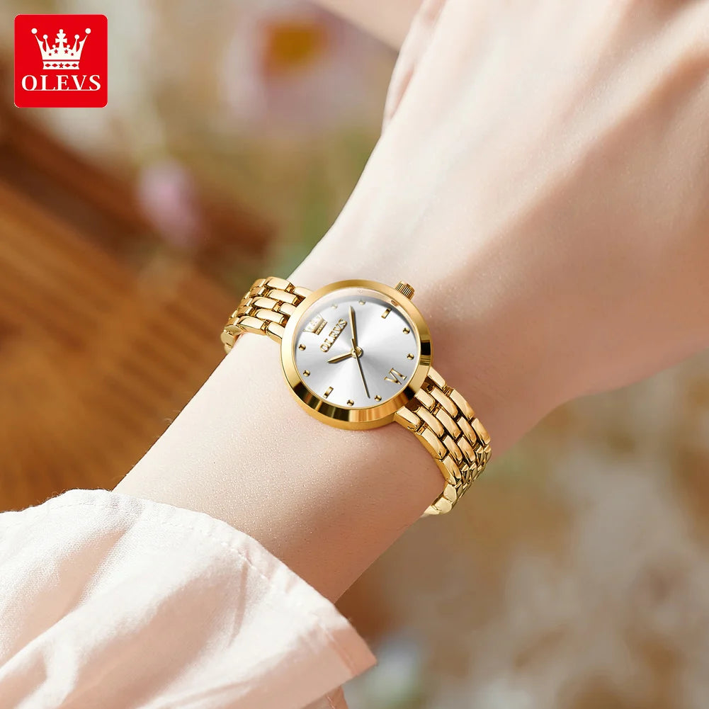 OLEVS 9992 Top Brand New Simple And Elegant Ladies Quartz Watch Simple Dial Waterproof Stainless Steel Strap Ladies Watch