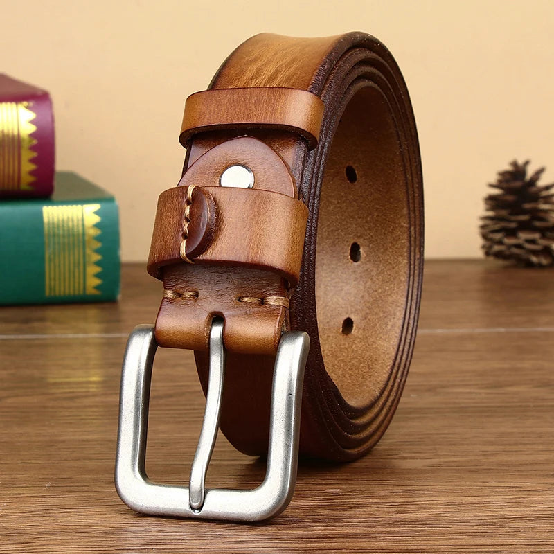 Mens belts Top Cowhide Full Match Casual Jeans Vintage Luxury High Quality Male Designer Genuine Leather Belt For Men