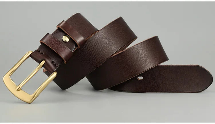 Belt men's genuine leather needle buckle layer genuine cowhide retro men's belt handmade casual trend men's belt cowhide