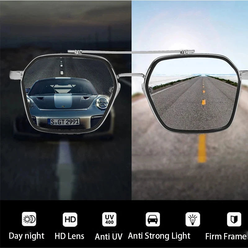 Intelligent Photochromic Sunglasses for Men Professional Day Night Driver Sunglasses UV400 Retro Luxury Design Glasses vintage