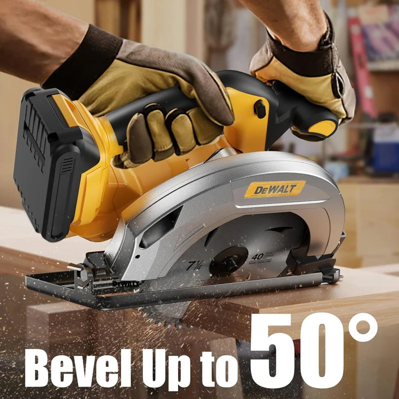 Dewalt 5000RPM Brushless Circular Saw  7 Inch Cordless Handheld Woodwork Saw Adjustable Cutting Depth Multifunction Tool