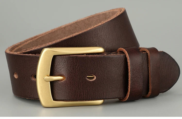 Belt men's genuine leather needle buckle layer genuine cowhide retro men's belt handmade casual trend men's belt cowhide