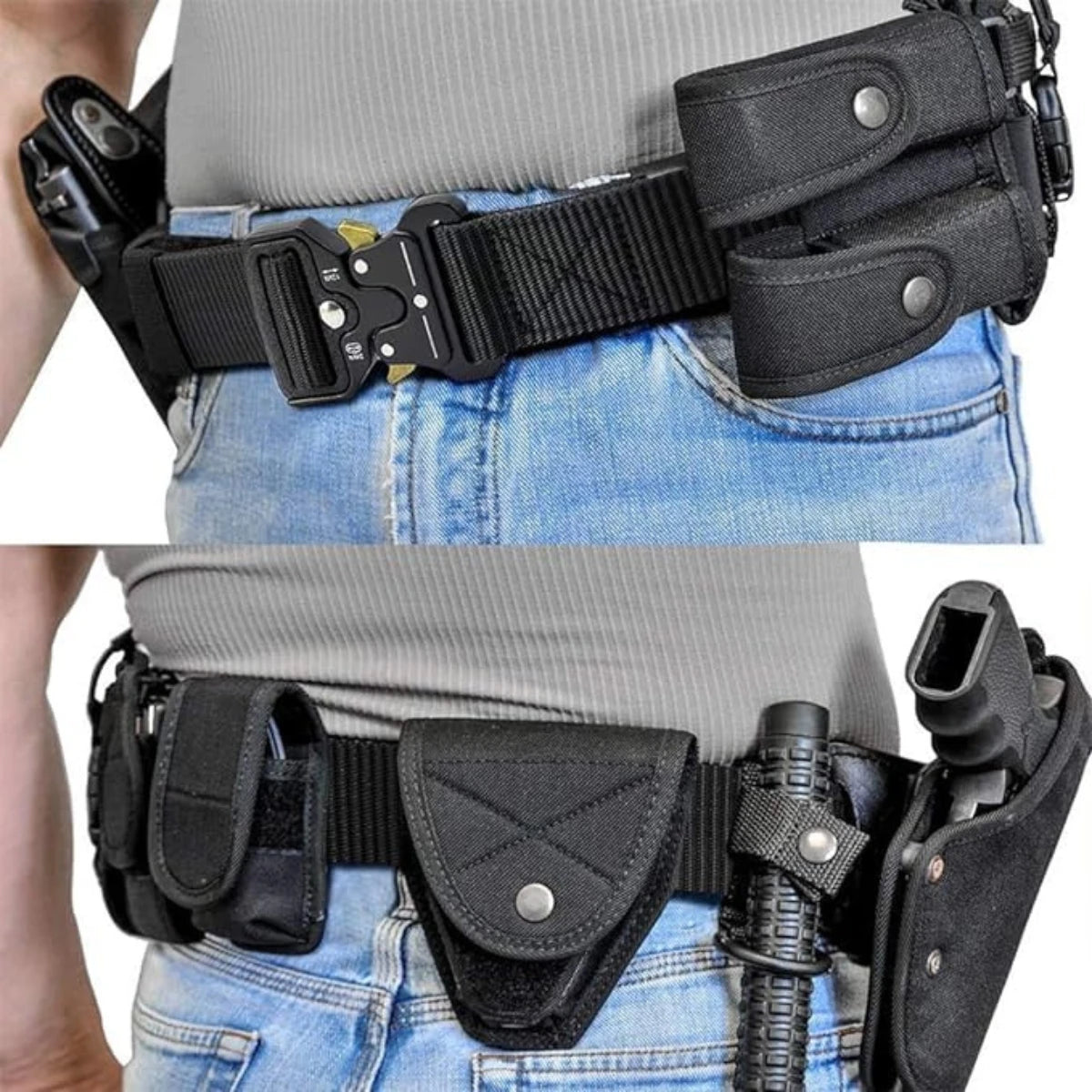 Red Ears Plastic buckle tactical belt men's multifunctional military fan canvas belt outdoor faux nylon training waist belt