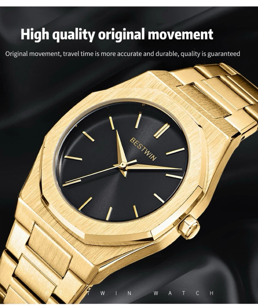 Quartz Watch For Men Original Top Brand Stainless Steel Men's Wristwatch Classic Business Waterproof Japan Movement 2024 New