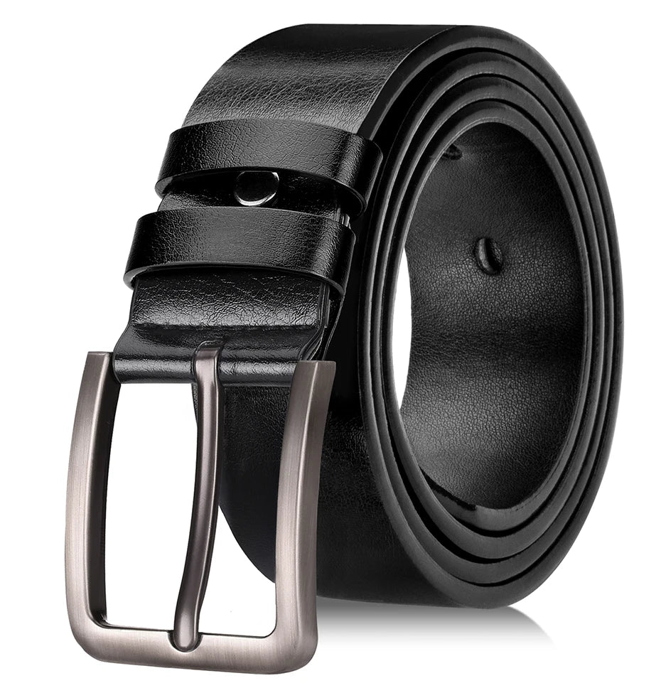 Maikun Fashion Men's Anti Scratch Alloy Pin Buckle Belt Casual Classic 7 Holes PU Belt Business Suit Belt Jeans Waistband